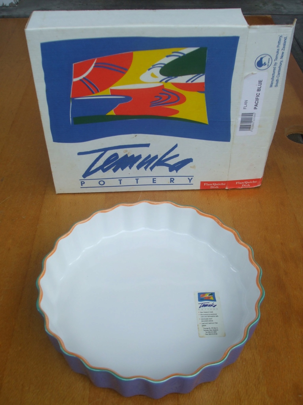 Temuka Potteries - Pacific Blue Flan / Pie Dish. 15018011
