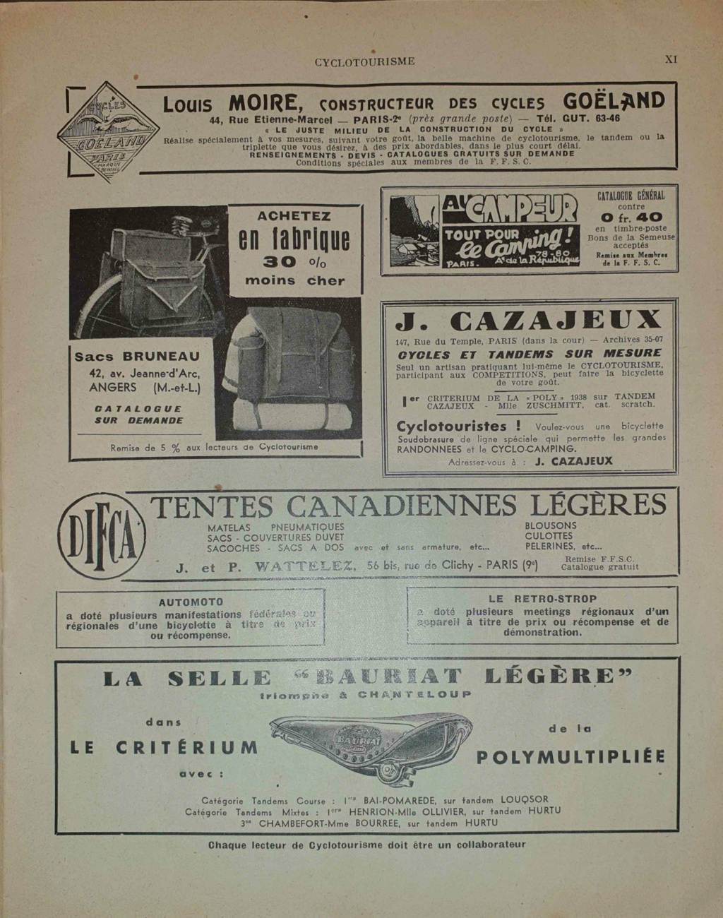 Cyclotourisme - Revue de la FFSC - No. 139 - Juin 1939 Cyclot20
