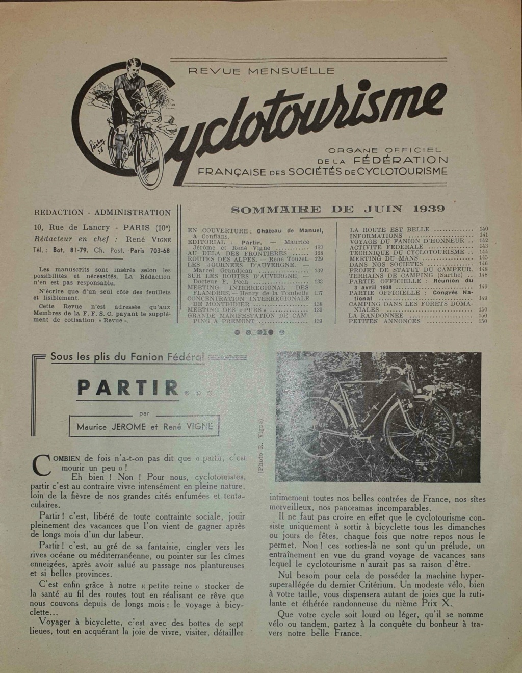 Cyclotourisme - Revue de la FFSC - No. 139 - Juin 1939 Cyclot25
