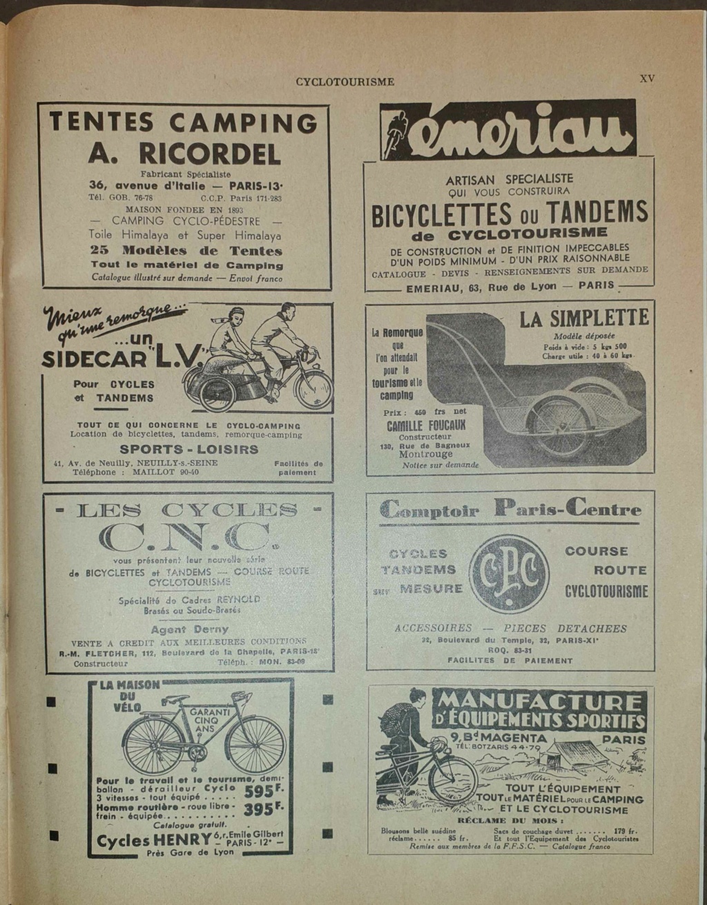 Cyclotourisme - Revue de la FFSC - No. 140 - Juillet 1939 Cyclot99