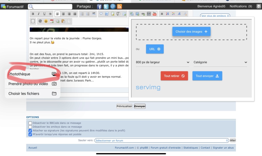 mode d'emploi de forumactif insérer des photos dans un message sur Ipad 8ded5210
