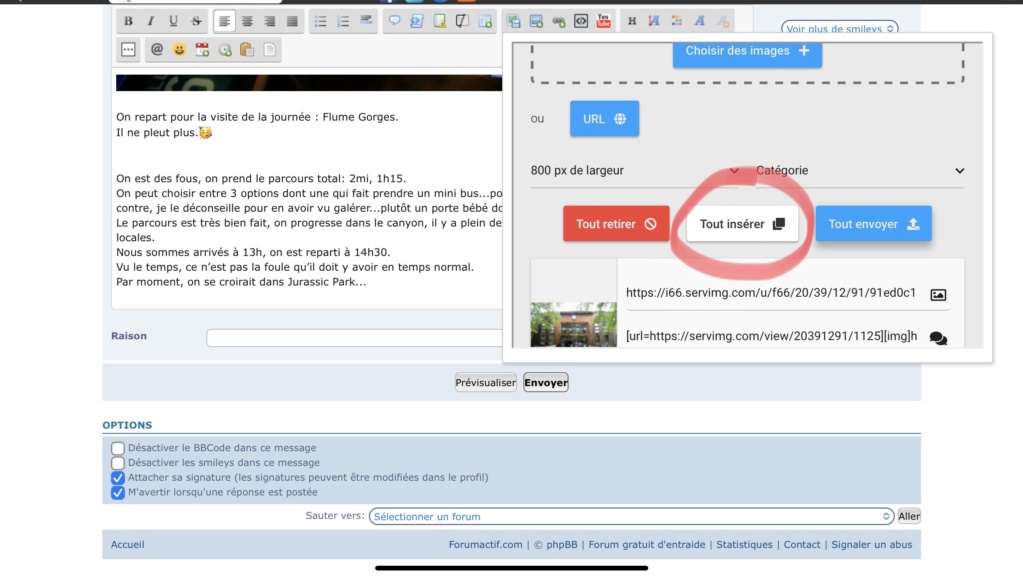 mode d'emploi de forumactif insérer des photos dans un message sur Ipad Cbb44710
