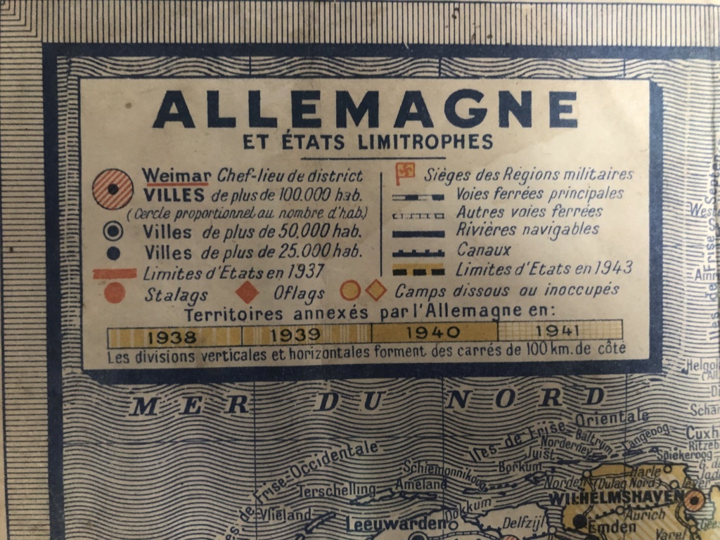 Carte Française représentant l'Allemagne de 1938 à 1941 daté de 1944 Ad671311
