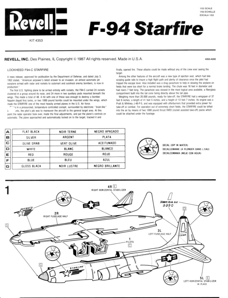 [REVELL] LOCKHEED F-94C STARFIRE 1/55ème Réf 4353 Img_0244
