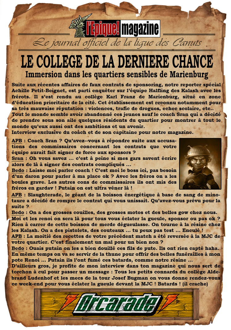 L'EPIQUE MAGAZINE - N°19 - LE COLLEGE DE LA DERNIERE CHANCE Spike_39