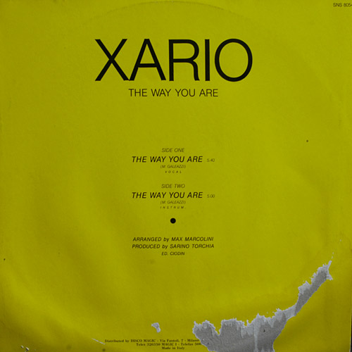 Xario - The Way You Are (Vinyl, 12"- 1986) Back24