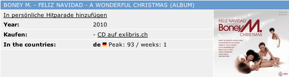 2CD Boney M. "Feliz Navidad" in German Long Play Chart Dddddd79
