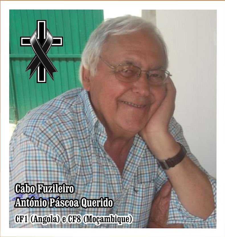 Faleceu o veterano António Páscoa Querido, Cabo Fuzileiro, da CF1 e CF8 - 17Jul2019 Antzni21