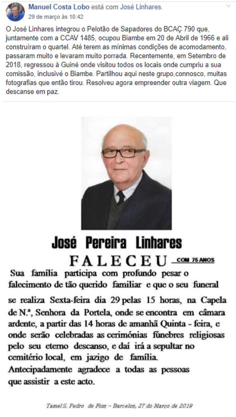 Faleceu o veterano José Pereira Linhares, do PelSap/CCS/BCav790 - Guiné Joszo_16