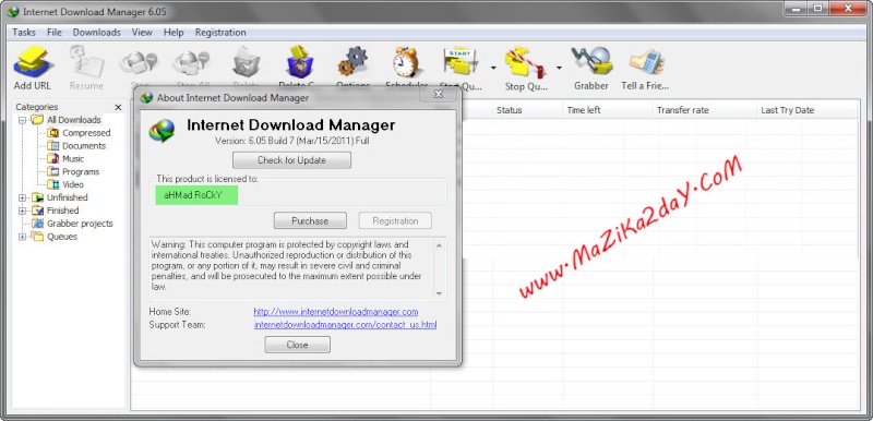 عملاق التحميل من الانترنت " Internet Download Manager 6.05 Build 7 Final " مرفق معه احدث باتش . تحميلـ مباشر . على أكثر من سيرفر 510