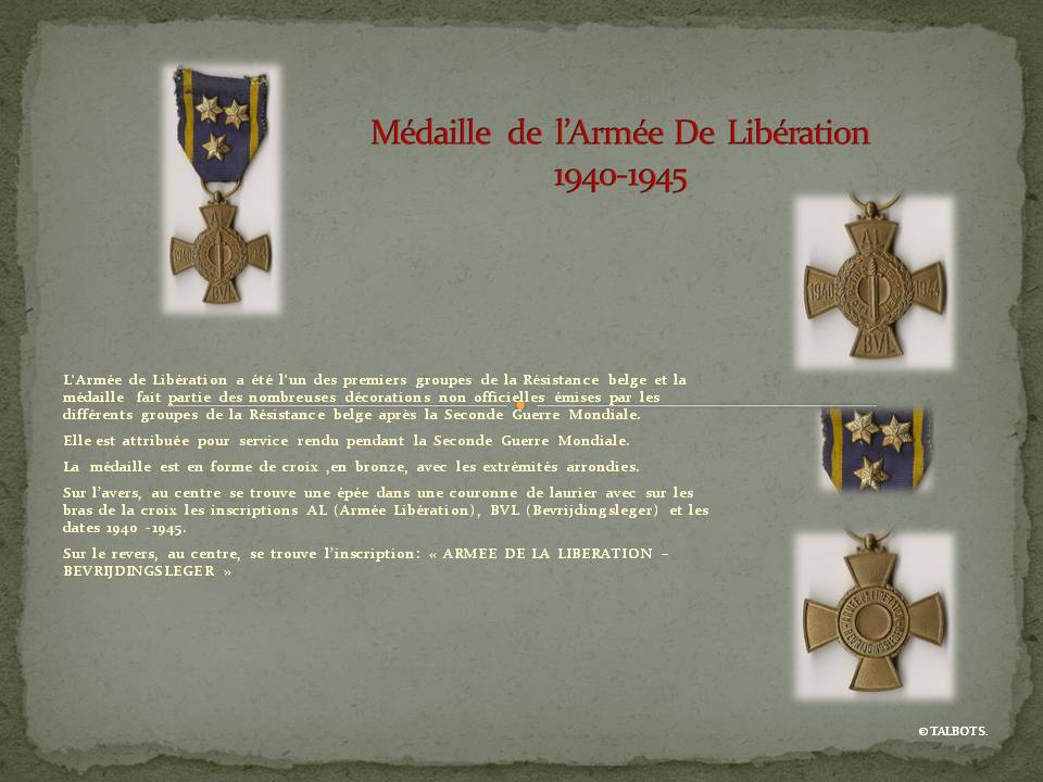 Médailles Belges 1940-1945 Madail18