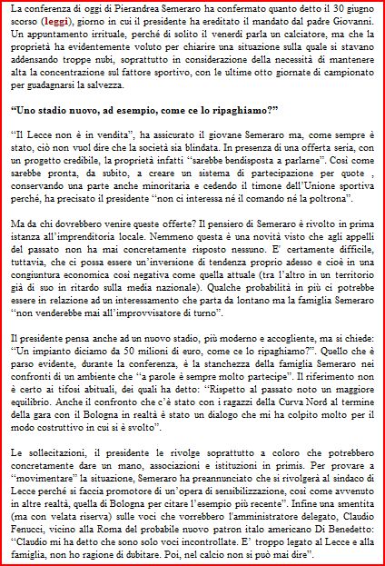 Semeraro: darei il Lecce solo a chi può fare meglio Cattur28