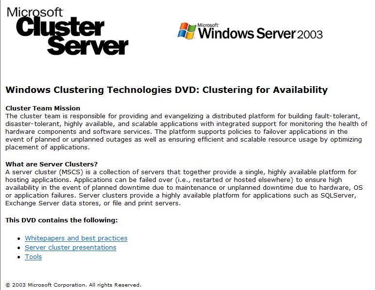 Windows Clustering Technologies DVD Training By Microsoft Kdpkp010