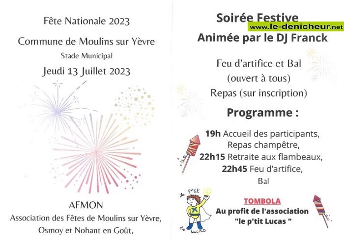 s13 - JEU 13 juillet - MOULINS /Yèvre - Fête Nationale / Bal / Feu d'artifice 00066