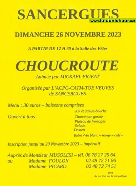 w26 - DIM 26 novembre - SANCERGUES - Repas dansant avec Mickaël Pigeat. 000_057