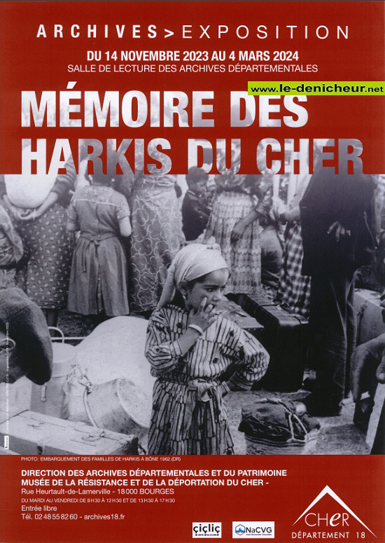 Jusqu'au 4 mars 2024 - BOURGES - Exposition  Mémoire des harkis du Cher 000_071