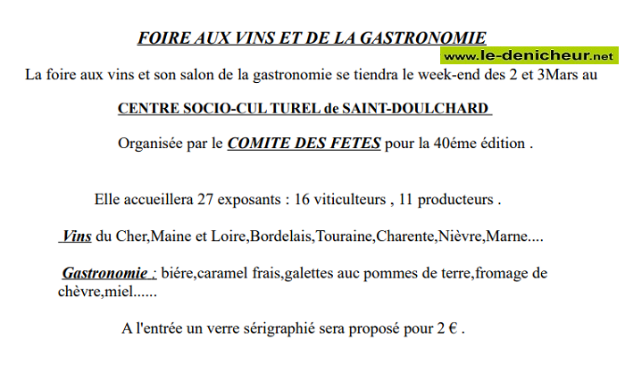  Les 2 et 3 mars 24 - ST-DOULCHARD 18 - Foire aux Vins et à la Gastronomie 000_085