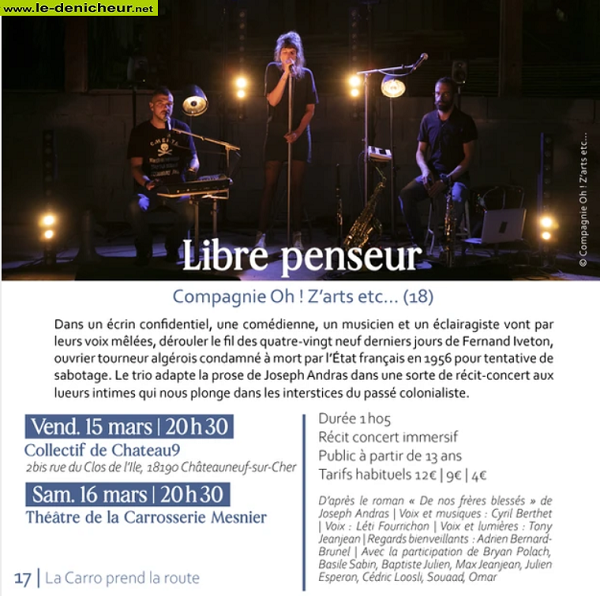 c15 - VEN 15 mars - CHATEAUNEUF /Cher - Libre penseur [récit concert immersif] 000_089