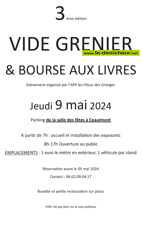 e09 - JEU 09 mai - CEAULMONT - Vide greniers - Bourse aux livres _ 000_096