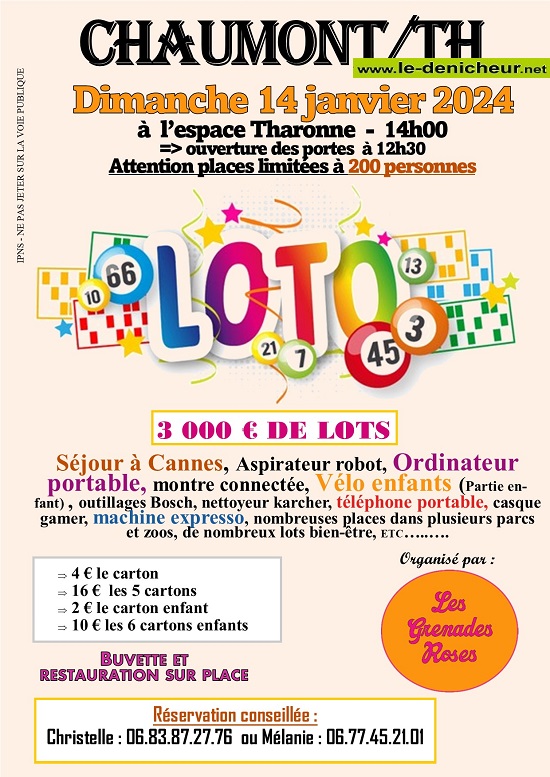 a14 - DIM 14 janvier - CHAUMONT /Tharonne - Loto des grenades roses ° 000_2146