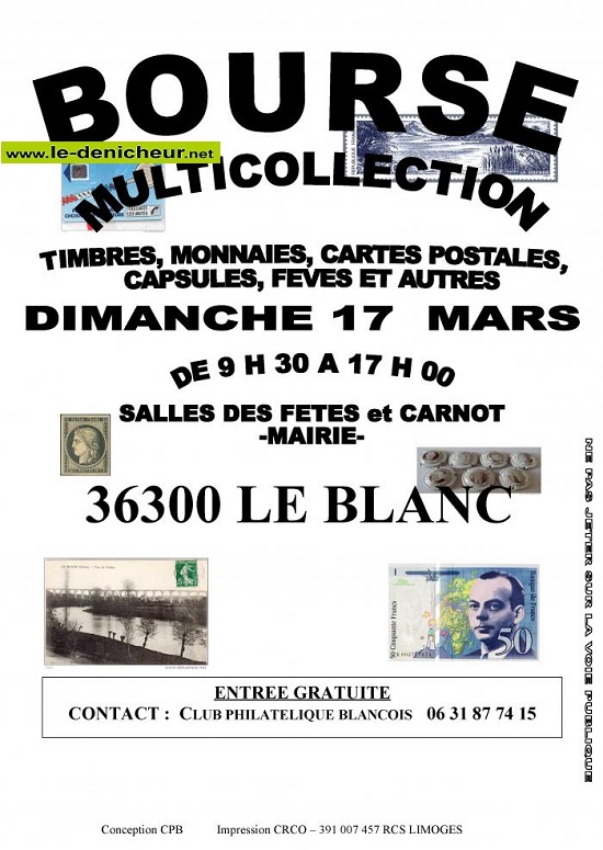 c17 - DIM 17 mars - LE BLANC - Bourse Multicollection * 000_2155