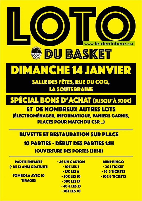 a14 - DIM 14 janvier - LA SOUTERRAINE - Loto du Basket. ° 000_2323