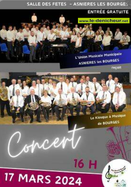 c17 - DIM 17 mars - ASNIERES LES BOURGES - Concert de l'Union Musicale et du Kioske à Musique 000_356