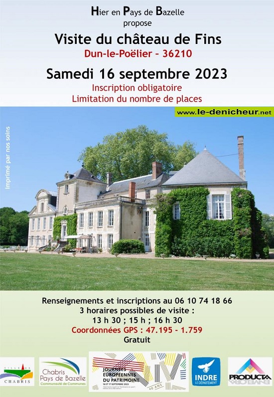 u16 - SAM 16 septembre - DUN LE POËLIER - Visite dui Château de Fins  000_425