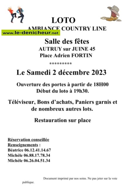 02 décembre 2023 - AUTRUY /Juine 45 Loiret - Loto d'Ambiance Country Line  000_4533
