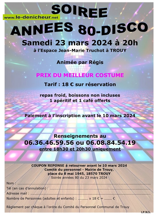 c23 - SAM 23 mars - TROUY - Soirée Années 80-Disco . 00126