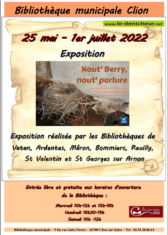 g01 - Jusqu'au 13 juillet - CLION /Indre - Expo: "Nout' Berry, nout' parlure"  0012606