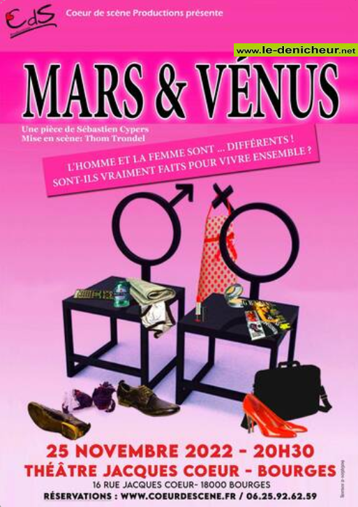 k25 - VEN 25 novembre - BOURGES - Mars & Vénus (théâtre 0013069