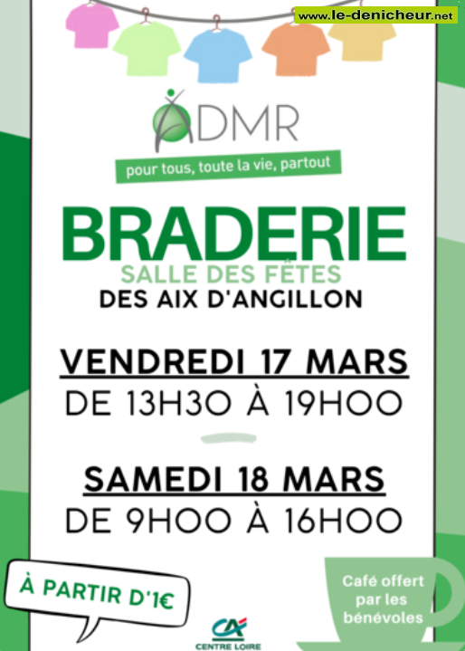 o17 - VEN 17 mars - LES AIX D'ANGILLON - Braderie 0013248