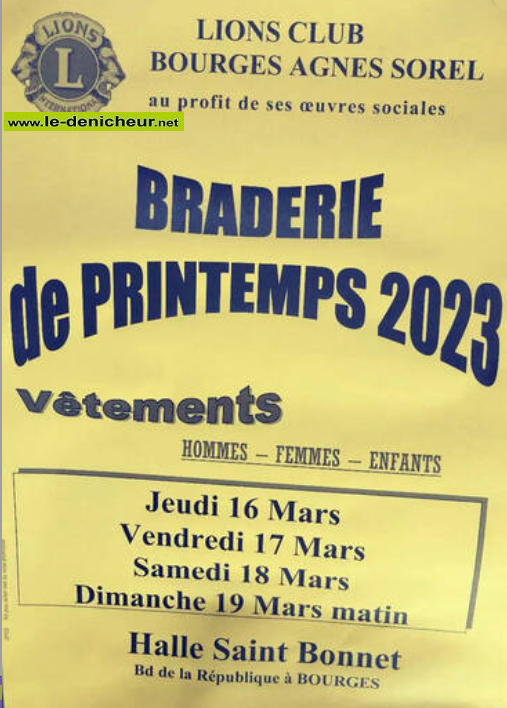 o19 - DIM 19 mars - BOURGES - Braderie vêtements 0013261
