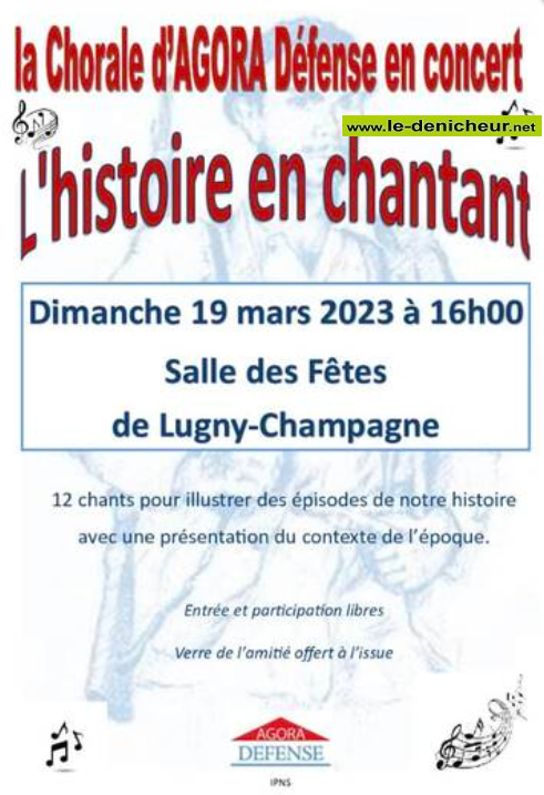 o19 - DIM 19 mars - LUGNY-CHAMPAGNE - Concert de la Chorale Agora Défense 0013267