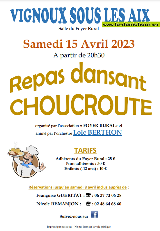 p15 - SAM 15 avril - VIGNOUX sous les Aix - Repas dansant avec Loïc Berthon */ 0013273
