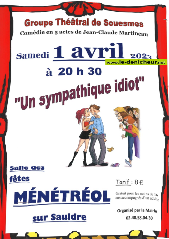p01 - SAM 01 avril - MENETREOL /Sauldre - Un sympathique idiot [Comédie] 0013322