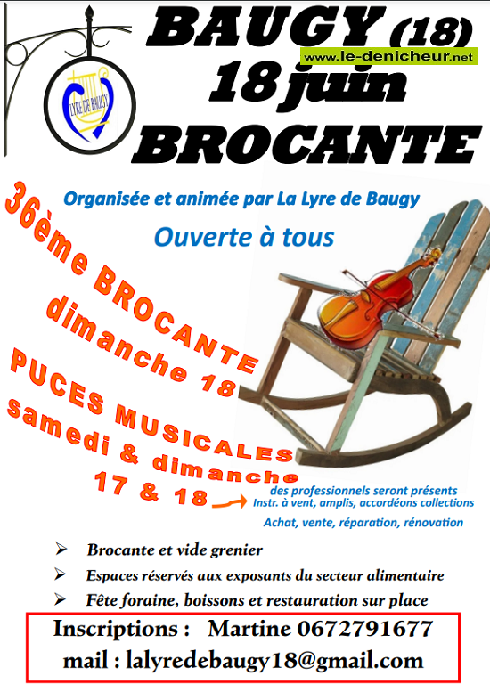 r18 - DIM 18 juin - BAUGY - Brocante de la Lyre et puces musicales _ 0013406