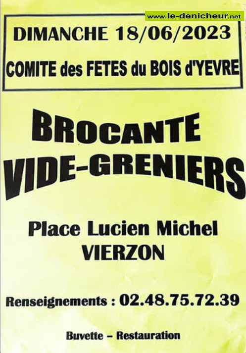 r18 - DIM 18 juin - VIERZON - Brocante du CdF du Bois d'Yèvre 0013508