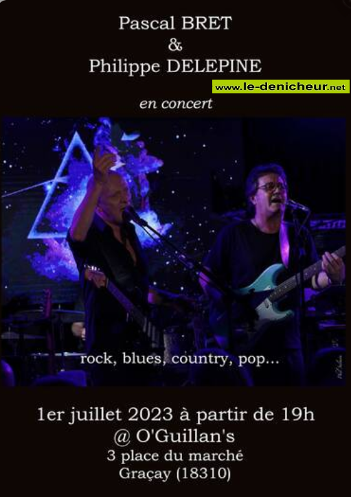s01 - SAM 01 juillet - GRACAY - Pascal Bret & Philippe Delépine en concert  0013546
