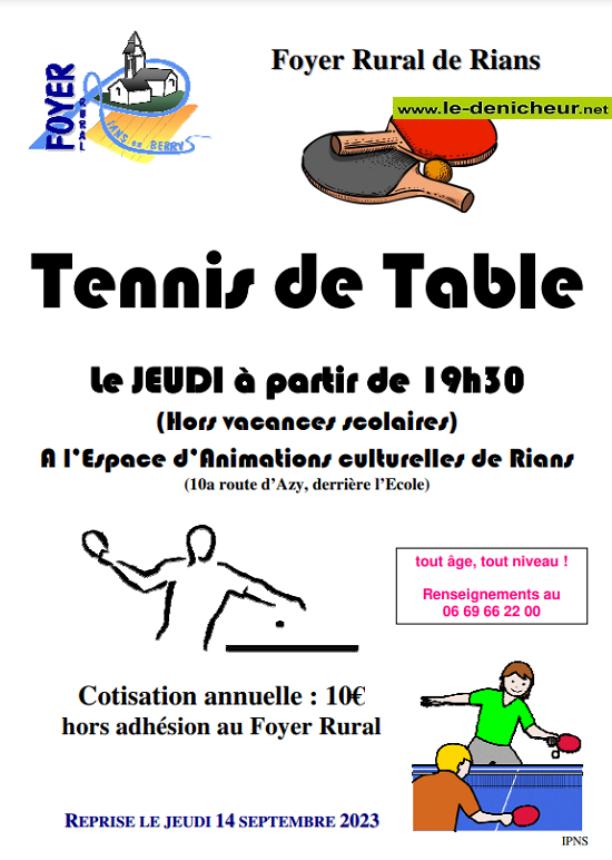2023/2024 - RIANS - Tennis de table + 0013673