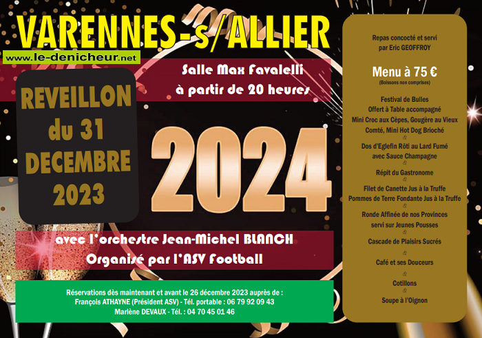 31 décembre 2023 - VARENNES /Allier 03 - Réveillon de la St-Sylvestre 0013728