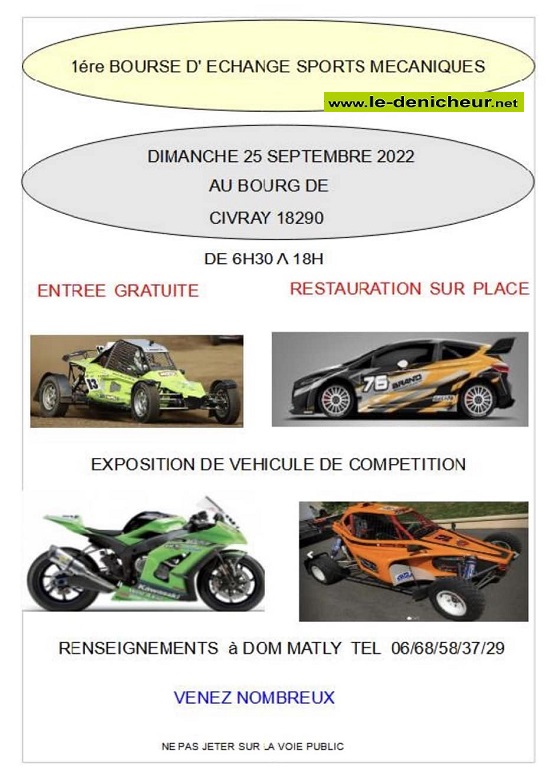 i25 - DIM 25 septembre - CIVRAY - Bourse d'Echange Sports Mécaniques 0014588
