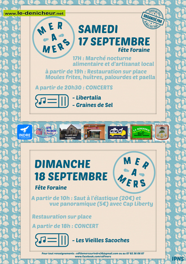 i18 - DIM 18 septembre - MERS /Indre - Mer à Mers  0014627