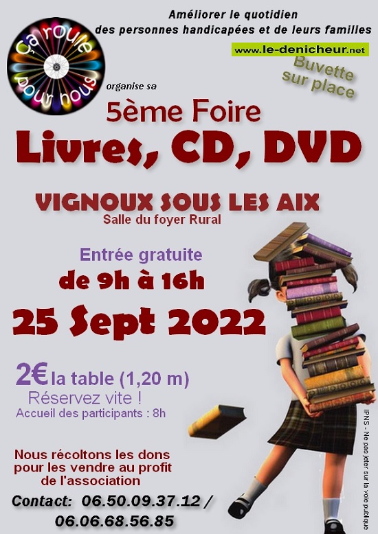 i25 - DIM 25 septembre - VIGNOUX sous les Aix - Foire aux livres, CD, DVD 0014652