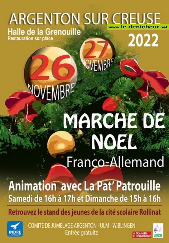 k27 - DIM 27 novembre - ARGENTON /Creuse - Marché de Noël Franco-Allemand 0014852