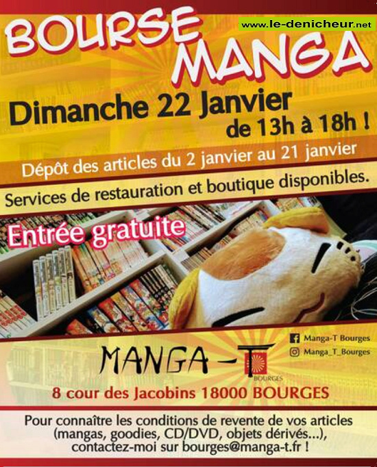 m22 - DIM 22 janvier - BOURGES - Bourse Manga  0015085