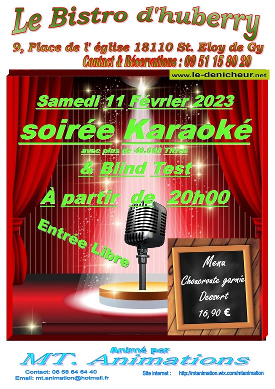 n11 - SAM 11 février - ST-ELOY DE GY - Soirée karaoké  0015128