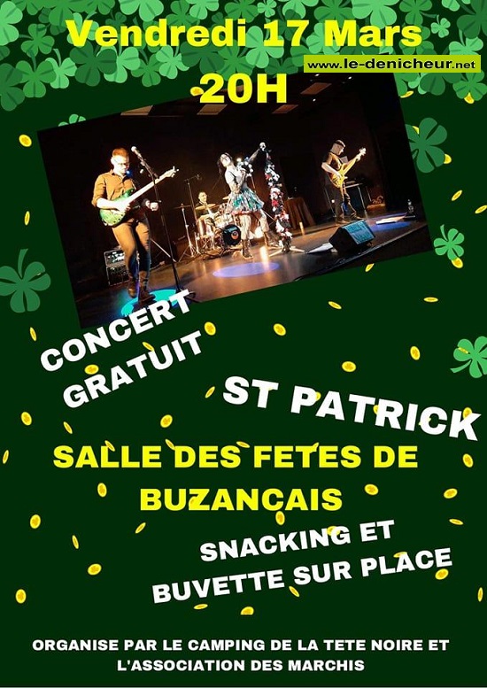 o17 - VEN 17 mars - BUZANCAIS - Concert St-Patrick  0015218