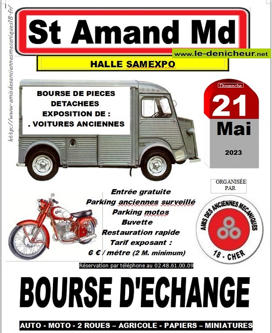 q21 - DIM 21 mai - ST-AMAND-MONTROND - Bourse d'échange Auto, Moto, agricole ... 0015224